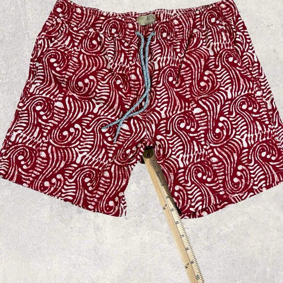 J Crew Stretch Swim Trunk in Red White Print Men’s Medium - NEW - Picture 6 of 8